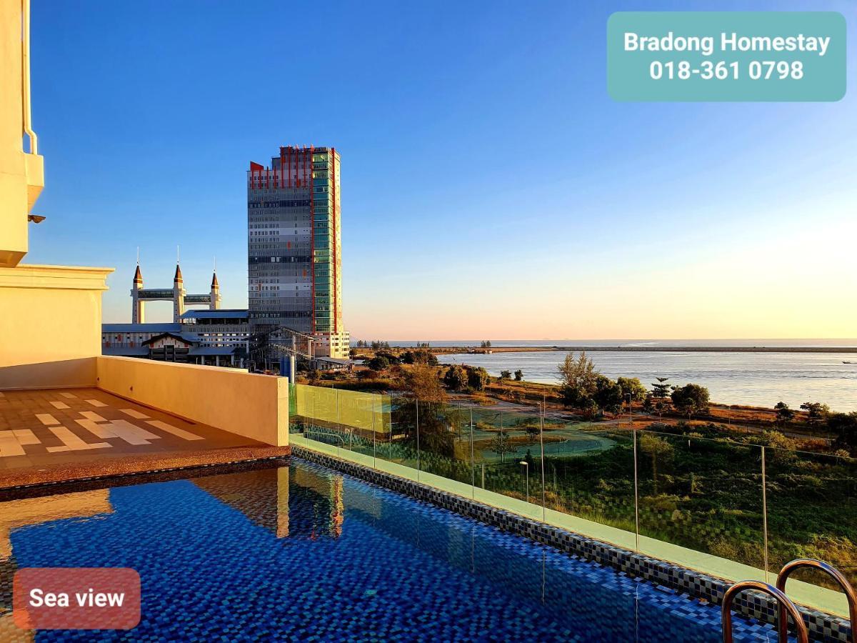 Bradong Homestay - Musllm Only, 3 Queen Bedrooms, Seaview, Infinity Pool, Gym, Near Drawbridge & Ktcc Mall Kuala Terengganu Ngoại thất bức ảnh